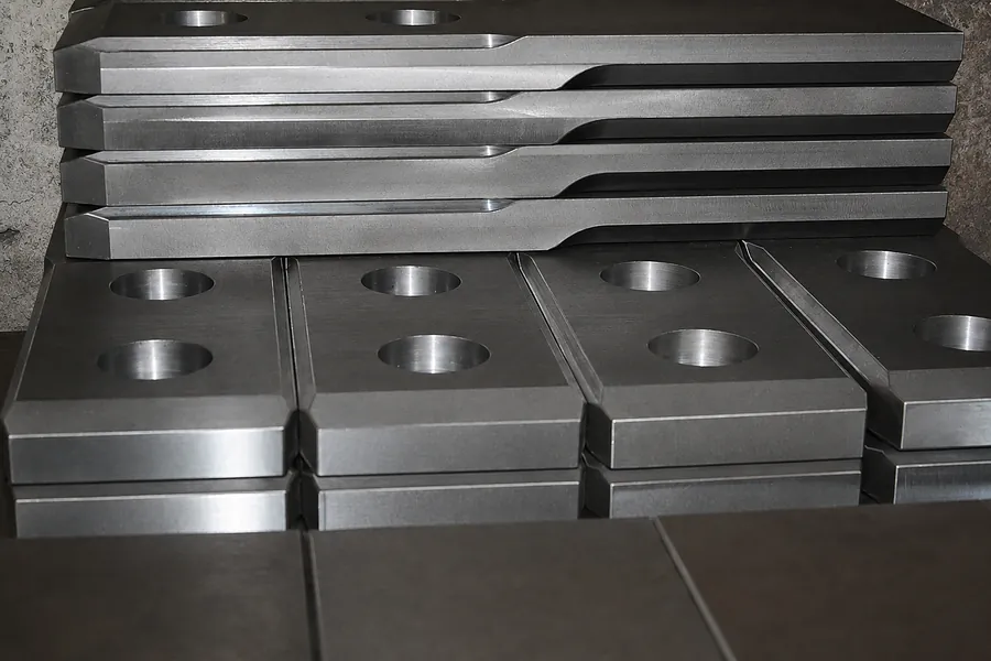 Placas de acero mecanizadas para una estructura
